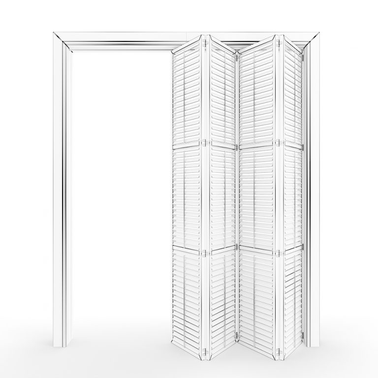 Interior folding shutter door 3D Model (3dlab.bg)